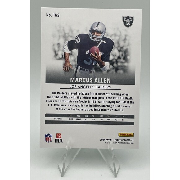 40/299 MARCUS ALLEN #163 2024 Prestige PREMIUM Green XTRA POINTS Raiders - Picture 2 of 2